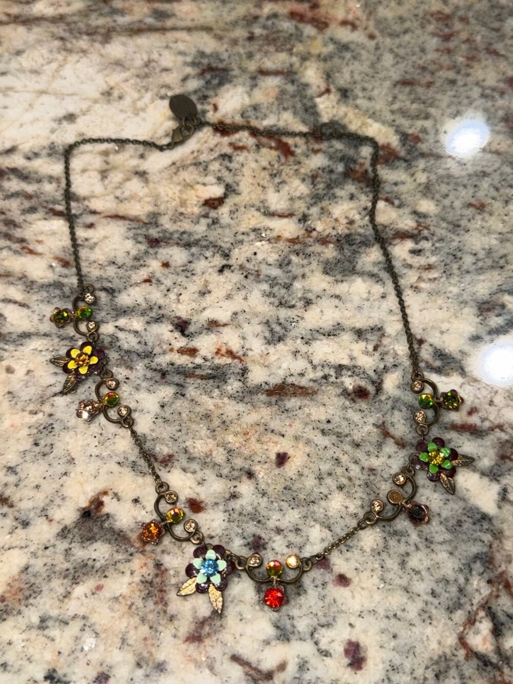Michal Negrin Floral Crystal Necklace